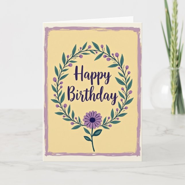 Carte d'anniversaire Couronne Chaleureuse (Devant)