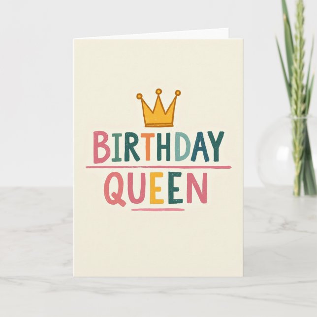 Carte d'anniversaire Couronne Fantaisiste (Devant)