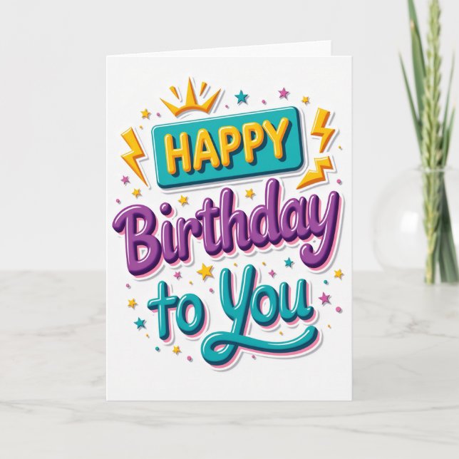 Carte d'anniversaire Couronne Joyeuse (Devant)