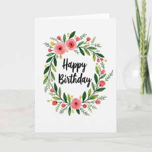 Carte d'anniversaire Couronne Verte