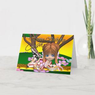 Carte d'anniversaire Cousin avec tarte coutie par 