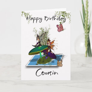 Carte d'anniversaire Cousin - Fées gothiques Sprin