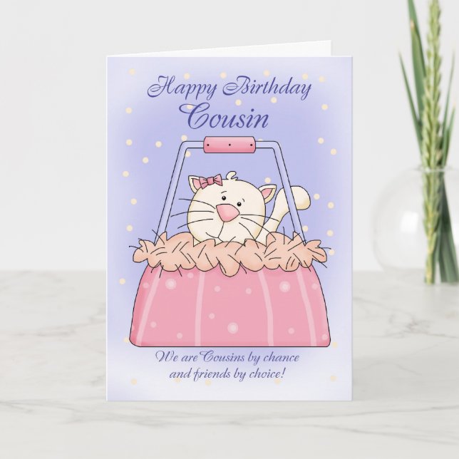 Carte d'anniversaire Cousin - jolie marionnette ma (Devant)