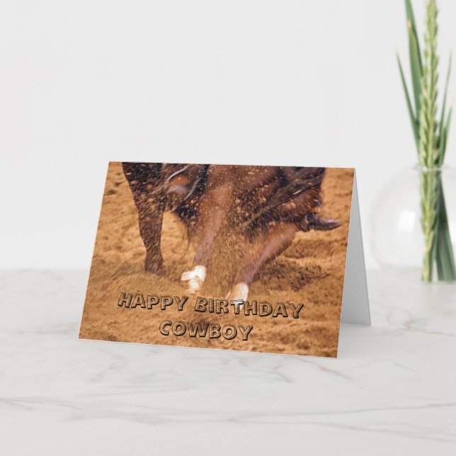 Carte d'anniversaire Cowboy et Horse (Devant)