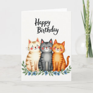 Carte d'anniversaire Cozy Cats