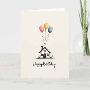 Carte d'anniversaire Cozy Heart Home