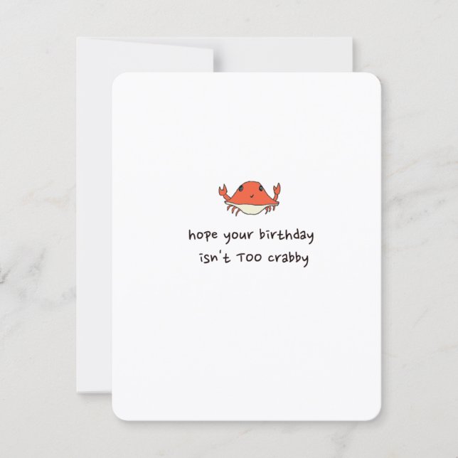 Carte d'anniversaire Crabe Mignon (Devant)