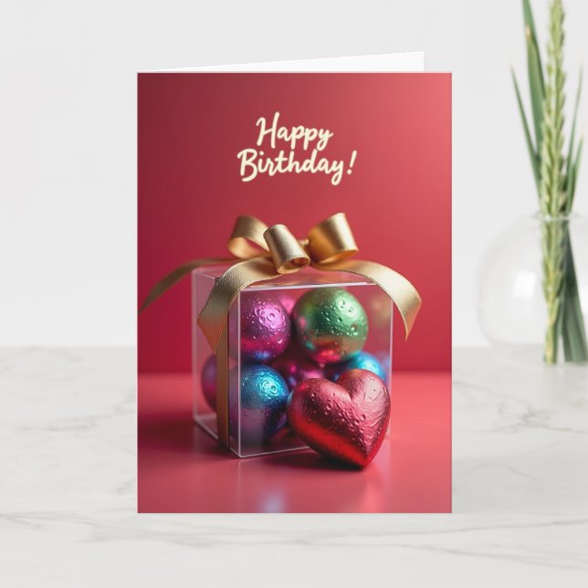 Carte d'anniversaire cramoisie (Devant)