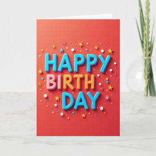 Carte d'anniversaire cramoisie joyeuse