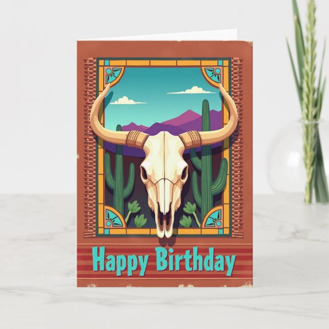 Carte d'anniversaire Crâne du désert (Devant)