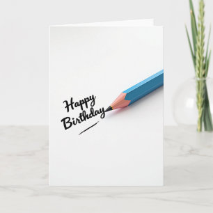 Carte d'anniversaire Crayon Bleu