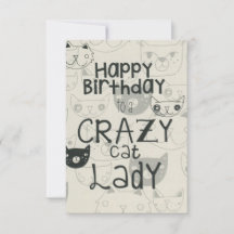 Carte d'anniversaire Crazy Cat Lady
