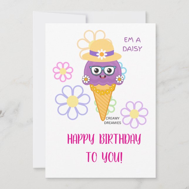 Carte d'anniversaire Creamy Dreamies fille EM A DA (Devant)