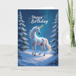 Carte d'anniversaire Crépuscule enneigé