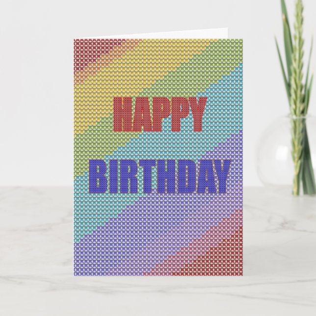 Carte d'anniversaire Cross Stitch (Devant)