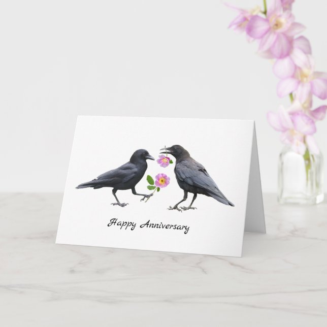 Carte d'anniversaire Crows Roses (Orchidée)
