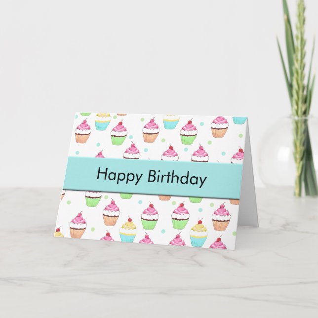 Carte d'anniversaire Cupcake (Devant)