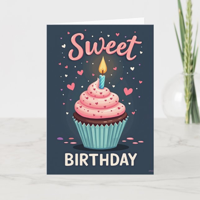Carte d'anniversaire Cupcake (Devant)