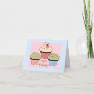 Carte d'anniversaire Cupcake