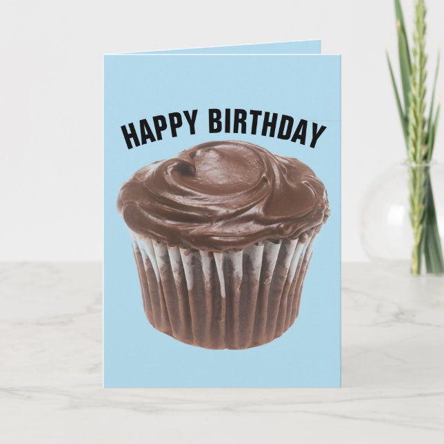 CARTE D'ANNIVERSAIRE CUPCAKE AU CHOCOLAT (Devant)