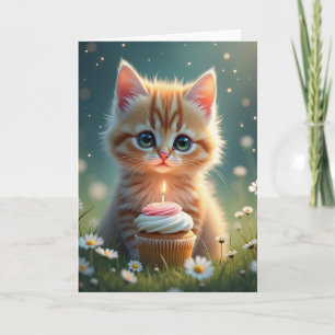Carte d'anniversaire Cupcake de chaton