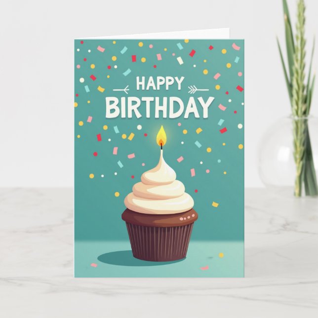 Carte d'anniversaire Cupcake glacé (Devant)