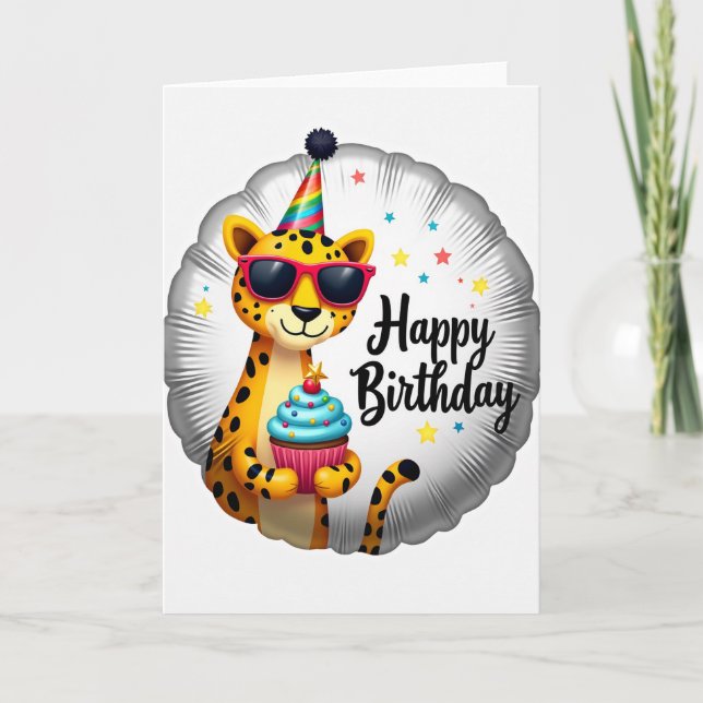 Carte d'anniversaire Cupcake Party Cat (Devant)