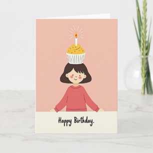 Carte d'anniversaire Cupcake pour filles
