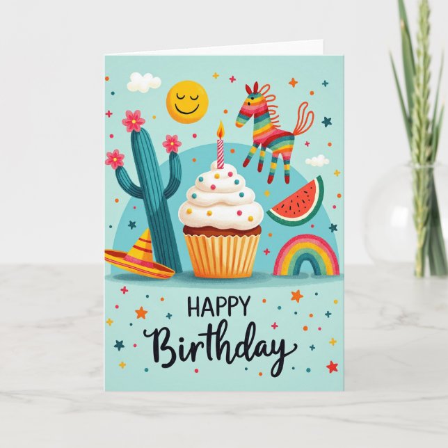 Carte d'anniversaire Cupcake Sprinkle (Devant)