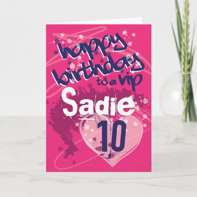 Carte d'anniversaire customisée de la fille de (Devant)