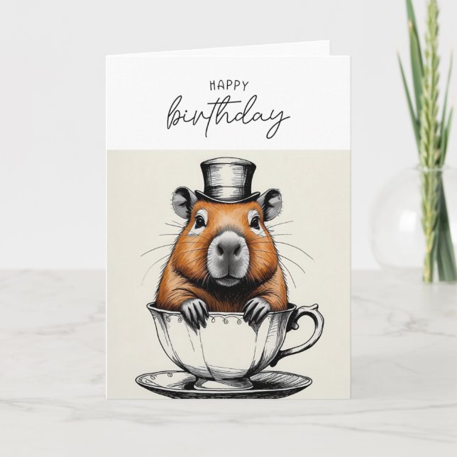 Carte d'Anniversaire Cute Capybara Funny (Devant)
