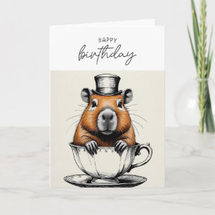 Carte d'Anniversaire Cute Capybara Funny