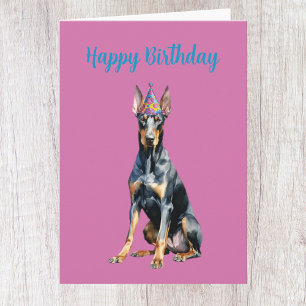 Carte d'anniversaire Cute Doberman