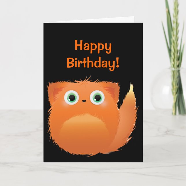 Carte d'Anniversaire Cute Fluffy Bird (Devant)