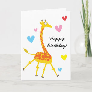 Carte d'anniversaire Cute Giraffe