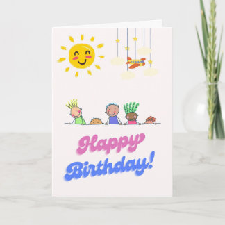 Carte d'anniversaire Cute Kids Poking Head - Solei