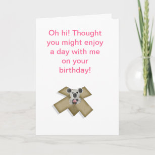 Carte d'anniversaire Cute Koala pour les filles de