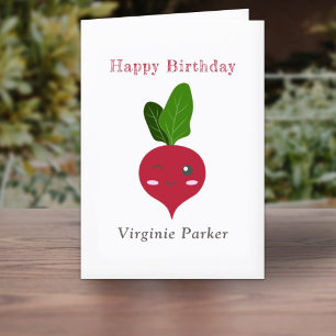 Carte d'anniversaire Cute Radish
