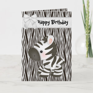 Carte d'anniversaire Cute Zebra & Cupcake (intérie