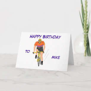 Carte d'anniversaire Cyclist Racing, changer de no