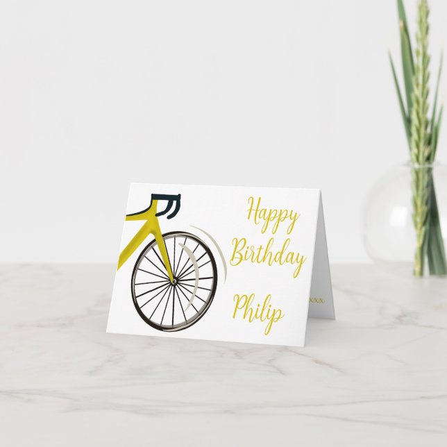 Carte d'anniversaire cycliste Road Bike (Devant)
