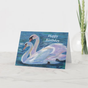 Carte d'anniversaire d'aceo de lac swan