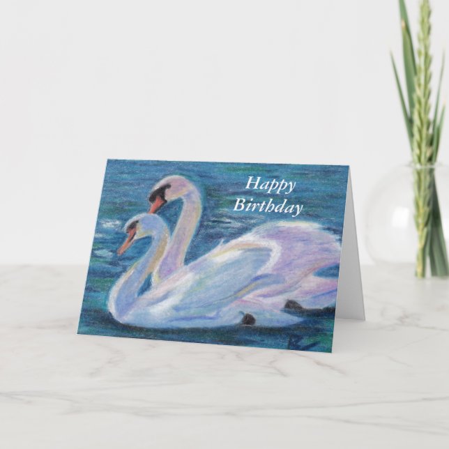 Carte d'anniversaire d'aceo de lac swan (Devant)