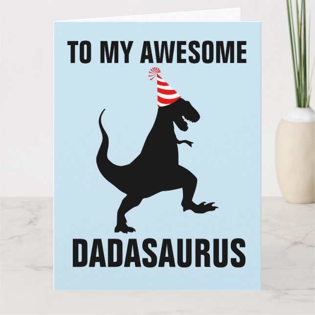 CARTE D'ANNIVERSAIRE DADASAURUS DINOSAURE GRAND FO (Devant)