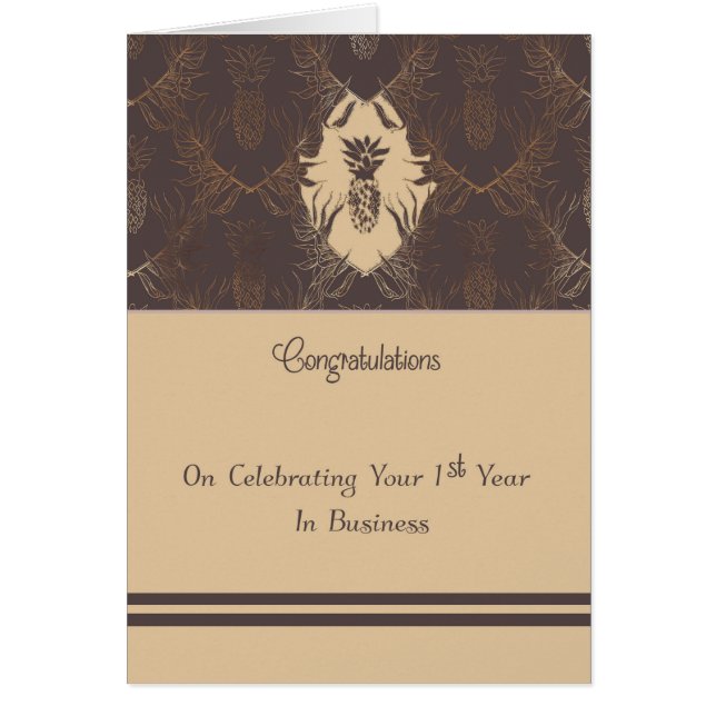 Carte d'anniversaire d'affaires première année (Devant)