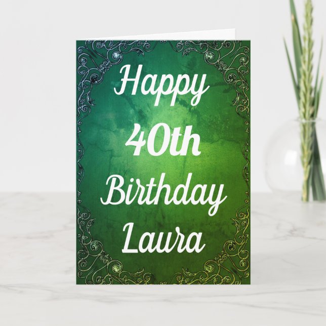 Carte d'anniversaire d'âge et de nom personnalisés (Devant)