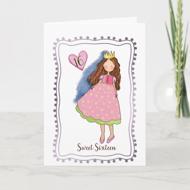 Carte d'anniversaire d'âge pour fille (Devant)