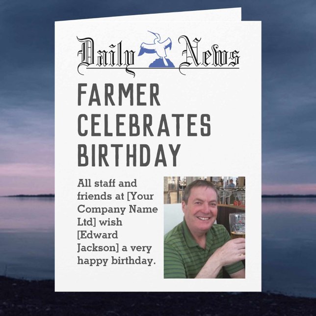 Carte d'anniversaire d'agriculteur à Personnaliser (Créateur téléchargé)