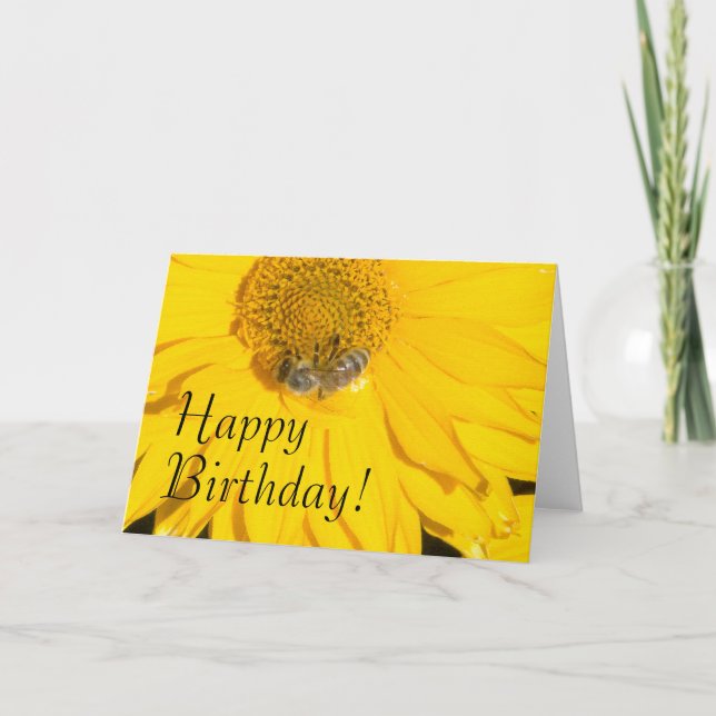 Carte d'anniversaire Daisy Flower & Bee (Devant)