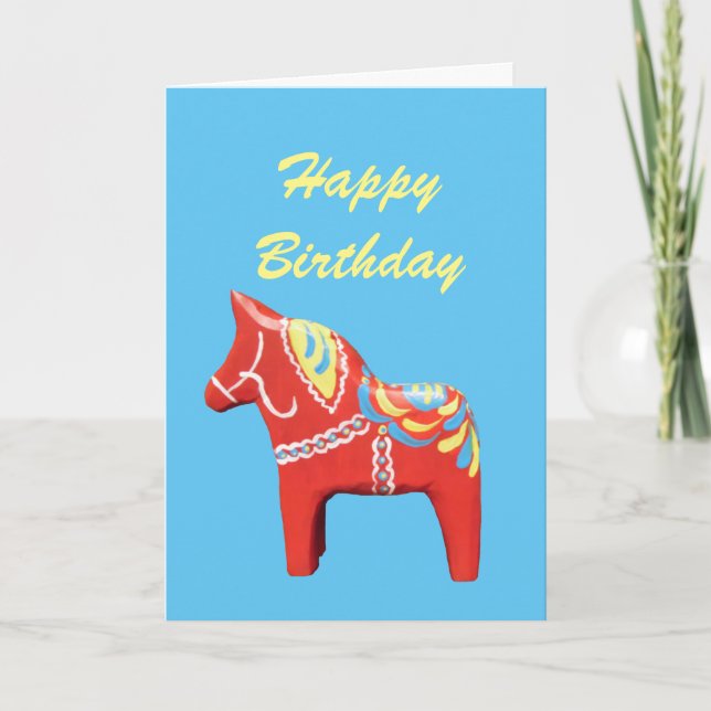 Carte d'anniversaire Dala Horse (Devant)